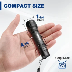 WORKPRO Rechargeable EDC Mini 1200LM Tactical Flashlight with Clip & Lanyard, 7 Light Modes, Zoomabl - view 2