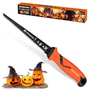 WORKPRO 6-inch Bi-metal Blade Pumpkin Drywall Saw & Pumpkin Carving Saw with TPR Handle, Professional Pumpkin Carving...