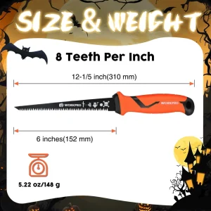 WORKPRO 6-inch Bi-metal Blade Pumpkin Drywall Saw & Pumpkin Carving Saw with TPR Handle, Professiona - view 2