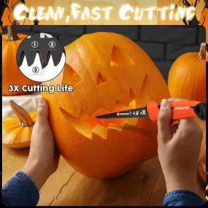 WORKPRO 6-inch Bi-metal Blade Pumpkin Drywall Saw & Pumpkin Carving Saw with TPR Handle, Professiona - view 4
