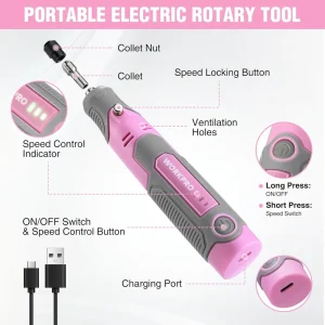 WORKPRO 3.6V Pink Electric Cordless Rotary Tool Set – Pink Ribbon - view 4