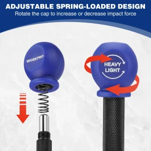 WORKPRO 5″ Automatic Center Punch for Metal, Adjustable Spring Loaded Center Punch with Cushion Cap - view 4