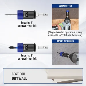 WORKPRO Drywall Screw Setter/Extractor Impact Bit Holder, Fits Any Standard 1/4” Driver - view 3