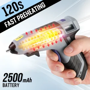 WORKPRO 3.6V Upgrade Cordless Less-drip Hot Glue Gun Kit with 20 Pcs Premium Mini Glue Sticks - view 2