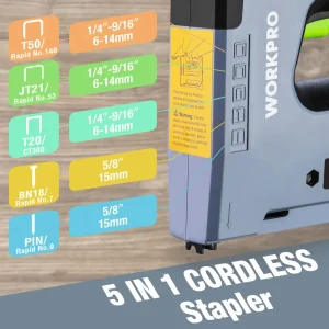 WORKPRO 5 in 1 Staple Gun,110V Corded Brad Nailer with 2000 Staples and Nails - view 2