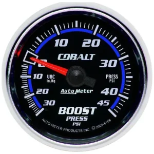 Auto Meter Cobalt 2-1/16 Inch Boost/Vacuum Gauge – 6108