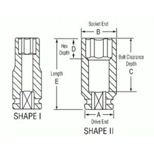 Grey Pneumatic 3/16″ X 6 Point Deep 1/4″ Drive Impact Socket (906DS) - view 2
