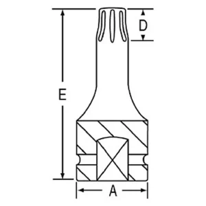 Grey Pneumatic 1/2″ Drive T50 Torx (Tr) Impact Bit Socket (2150TT) - view 2