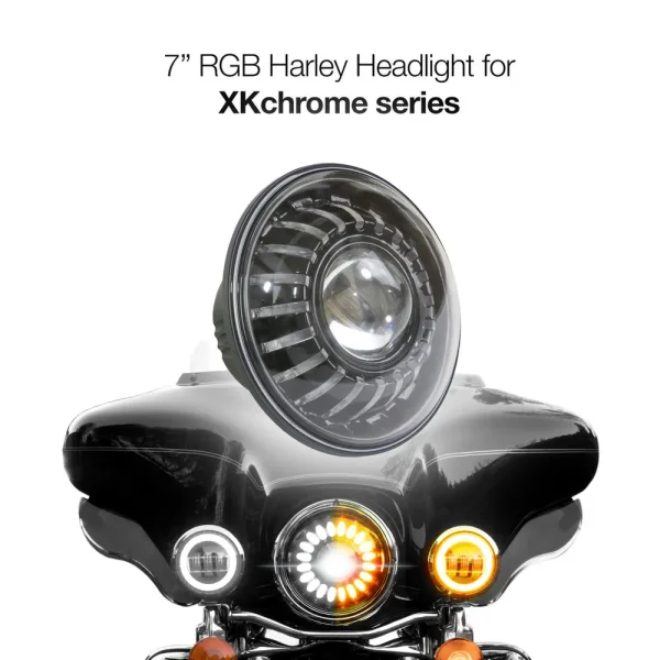 XKGLOW 7″ RGB LED Headlight XKchrome Add-On Kit (XK-7IN-HD-NC)