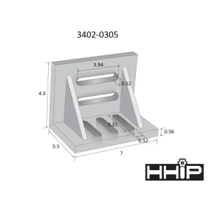 HHIP 7 X 5-1/2 X 4-1/2″ WEBBED SLOTTED ANGLE PLATE (3402-0305) - view 3