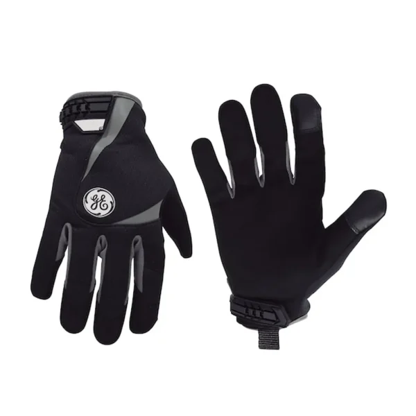 General Electric Black/Gray TPR Velcro Cuff Mechanics Gloves (GG401MC, GG401LC, GG401XLC)