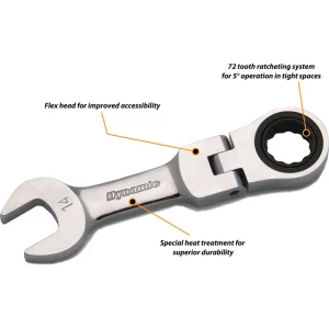 Dynamic Tools 9mm Stubby Flex Head Ratcheting Wrench (D076309) - view 2