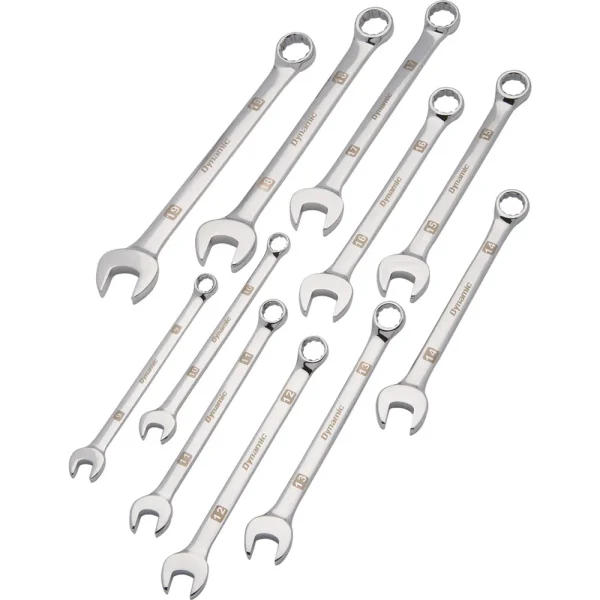 Dynamic Tools 11 Piece Metric Combination Wrench Set, Mirror Chrome Finish, 9mm – 19mm (D074204)
