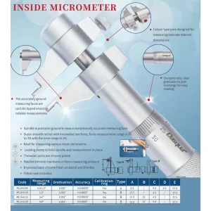 DASQUA 0.2-1.2″ 0.001″ INSIDE MICROMETER WITH RING GAGE (4912-5105) - view 3