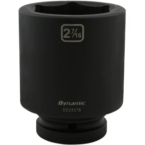 Dynamic Tools 2-7/16” X 1″ Drive, 6 Point Deep Length, Impact Socket (D025578)