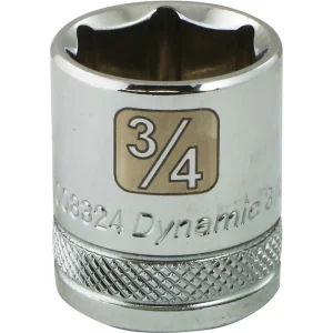 Dynamic Tools 3/8″ Drive 6 Point SAE, 3/4″ Standard Length, Chrome Finish Socket (D008324) - view 2