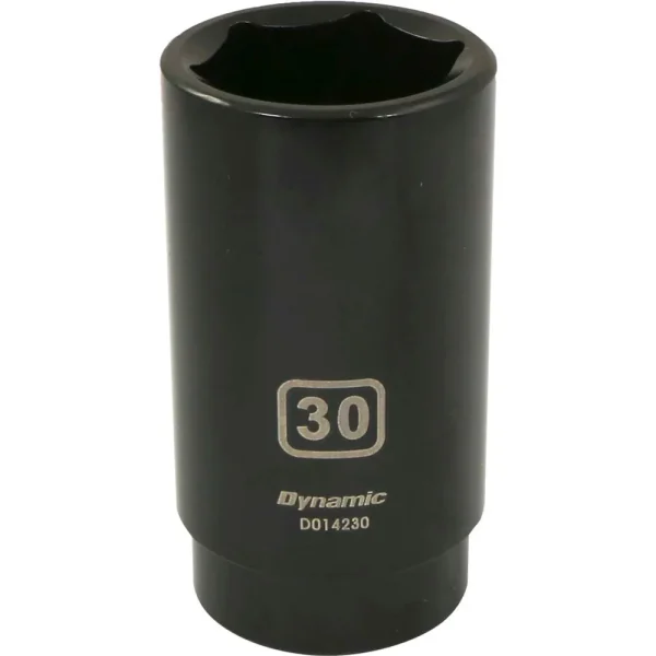 Dynamic Tools 1/2″ Drive 6 Point Metric, 30mm Deep Length, Impact Socket (D014230)