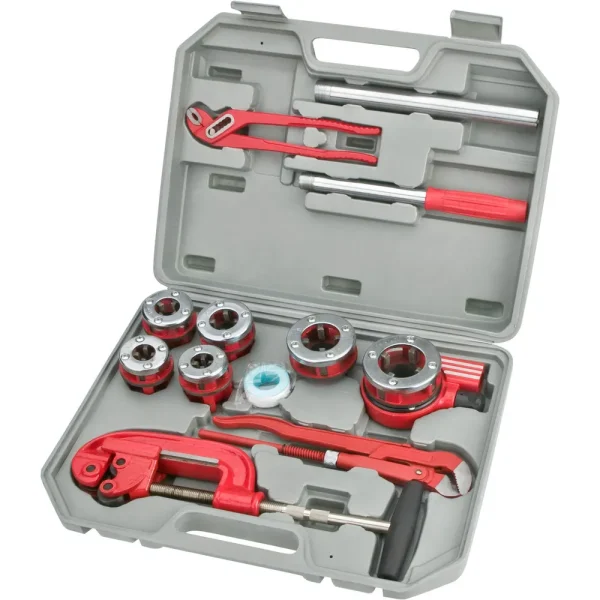 Grizzly Industrial 12 Piece Plumbing and Pipe Threading Kit (G8184)