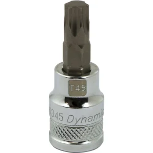 Dynamic Tools 3/8″ Drive Torx® Head, T45 Bit Regular Length, Chrome Finish Socket (D006345)