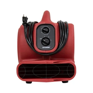 XPOWER 1/4 HP Mini Air Mover with Daisy Chain and Timer (P-230AT-Red) - view 4