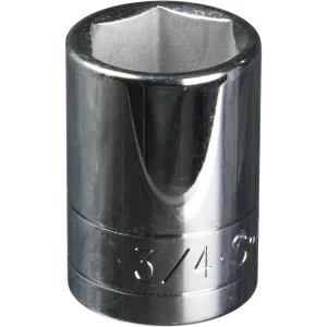 SK Tools 3/4″ 1/2″ Drive 6 Point Fractional Standard Chrome Socket (41124)